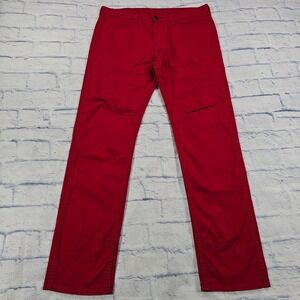 Levis 508 Regular Taper Pants Mens 36x31 Red Jeans 508-0199 Black Tag 32x32